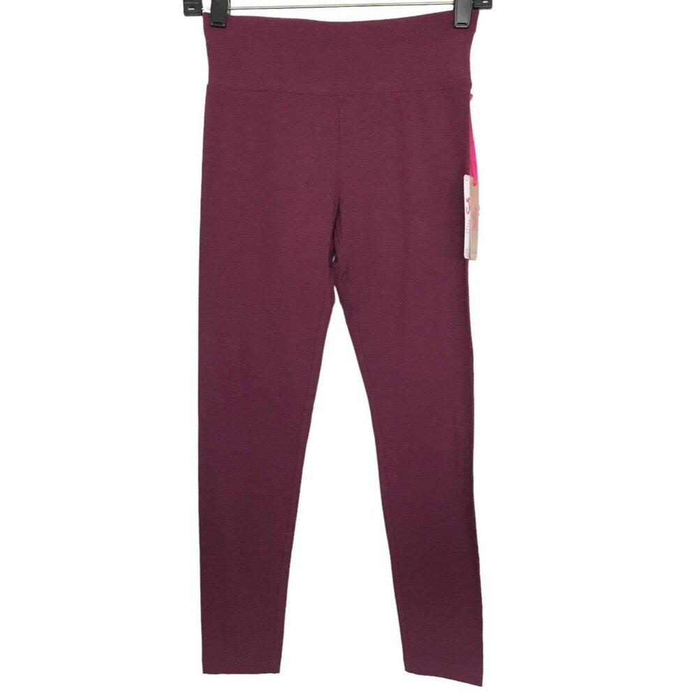 Justice Active Girls High Waist Leggings Cut Out Size 12/14 Burgundy